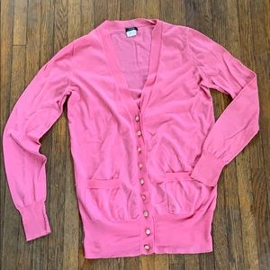 J. Crew Forever Cardigan, Small, Pink